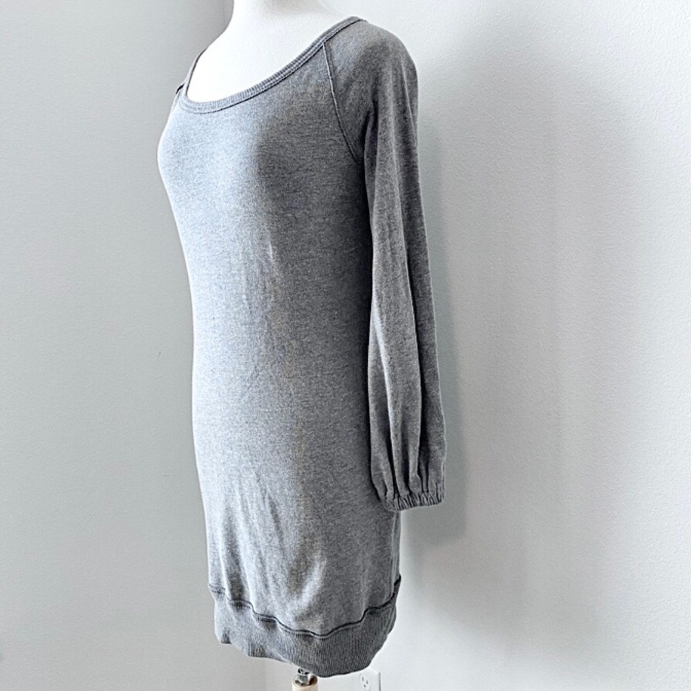 Converse Gray Scoopneck Fitted Sweatshirt Dress Long-Sleeve w/Belt Small